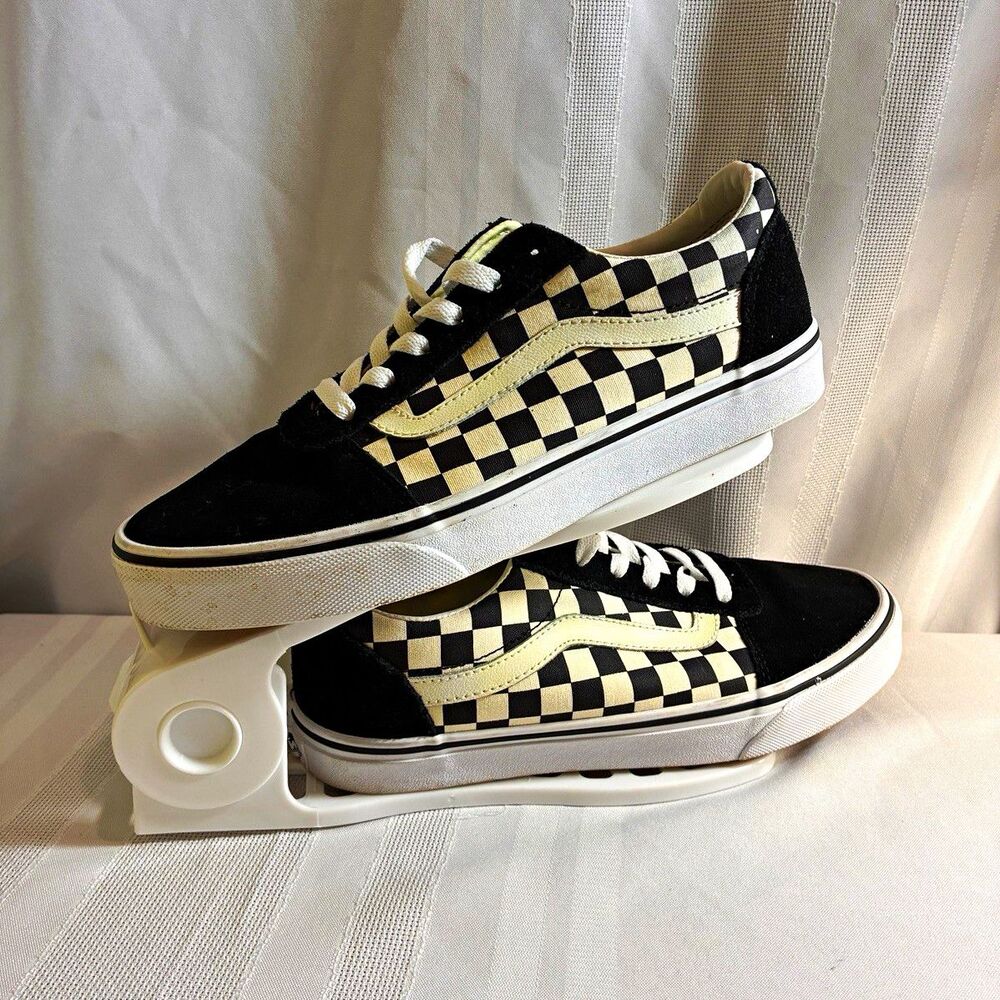 VANS Old Skool Black White Checkerboard Low Top Lace-Up Sneaker Canvas Suede